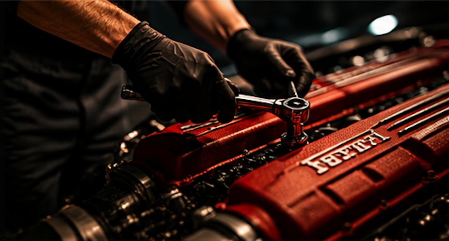 V12エンジン整備